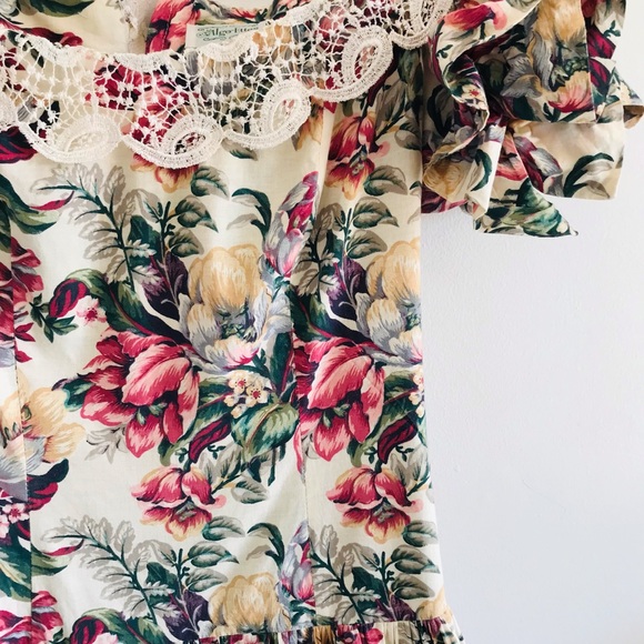Vintage Midi Floral Cotton Dress by Albi-Ettes Size 11/12 - Picture 14 of 17